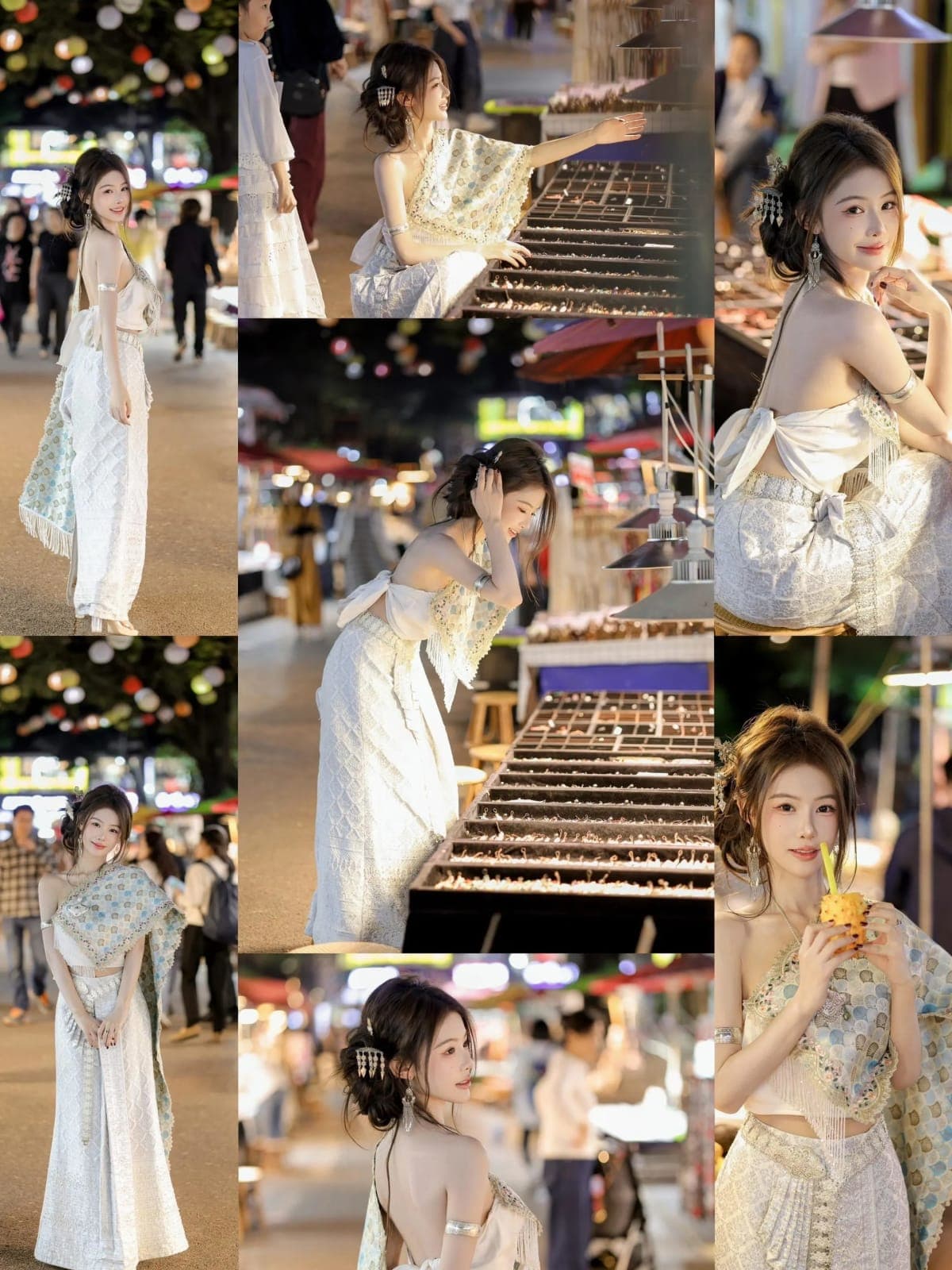Chợ đêm Cao Trang Tây Song Bản Nạp – ảnh 1 Du khách dạo chợ đêm Cao Trang Cảnh Hồng – ảnh 1
